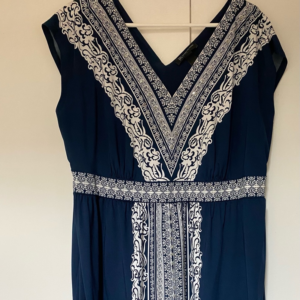 Blue and light cream dress!